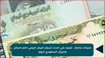 تحركات عاجلة.. تعرف على أحدث أسعار الريال اليمني أمام الدولار والريال السعودي اليوم